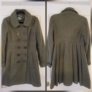 I. Spiewak and Sons Women's Coat SZ Large Fit & Flare Wool Blend Military Green